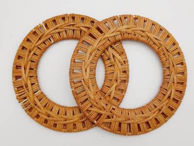 Angel Çanta Aksesuar Yuvarlak Örgülü Koyu Ton Gerçek Bambu Çanta Sapı - 1