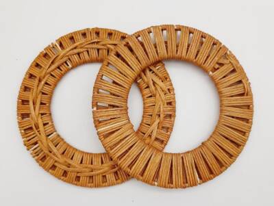 Angel Çanta Aksesuar Yuvarlak Örgülü Koyu Ton Gerçek Bambu Çanta Sapı - 2