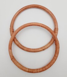 Angel Çanta Aksesuar Yuvarlak Pudra Renk Gerçek Bambu Çanta Sapı - Angel Çanta Aksesuar