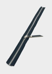 Angel Çanta Aksesuar Gerçek Deri Başlıklı Siyah Fermuar 40 Cm Gümüş Metal - Angel Çanta Aksesuar