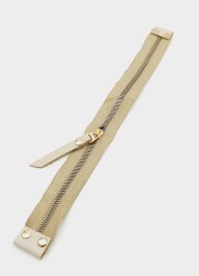 Angel Çanta Aksesuar Stobu Gerçek Derili Bej Fermuar Light Gold Metal - Angel Çanta Aksesuar