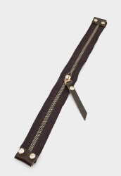 Angel Çanta Aksesuar Stobu Gerçek Derili Kahverengi Fermuar Light Gold Metal - Angel Çanta Aksesuar