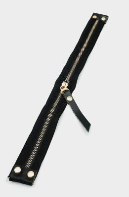 Angel Çanta Aksesuar Stobu Gerçek Derili Siyah Fermuar Light Gold Metal - 1