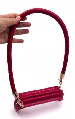 Angel Çanta Aksesuar 20 cm Suni Derili Kırmızı Renk Gizli Çanta Bursu Kulplu - 2