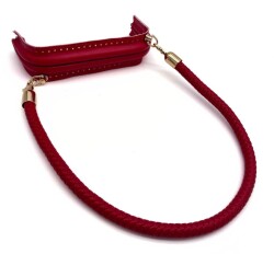 Angel Çanta Aksesuar 20 cm Suni Derili Kırmızı Renk Gizli Çanta Bursu Kulplu 