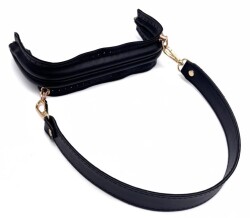 Angel Çanta Aksesuar 20 cm Suni Derili Siyah Renk Gizli Çanta Bursu Kulplu - Angel Çanta Aksesuar