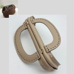 Angel Çanta Aksesuar 25 cm Suni Derili Bej Renk Gizli Çanta Bursu Yeni Model - 1