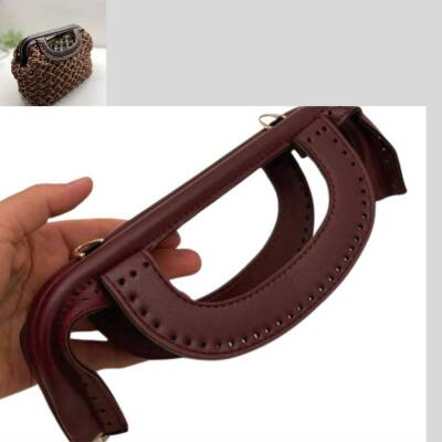 Angel Çanta Aksesuar 25 cm Suni Derili Bordo Renk Gizli Çanta Bursu Yeni Model - 1