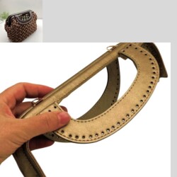 Angel Çanta Aksesuar 25 cm Suni Derili Gold Renk Gizli Çanta Bursu Yeni Model - Angel Çanta Aksesuar