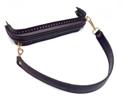 Angel Çanta Aksesuar 25 cm Suni Derili Koyu Kahve Renk Gizli Çanta Bursu Deri Kulplu - Angel Çanta Aksesuar