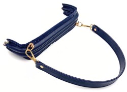 Angel Çanta Aksesuar 25 cm Suni Derili Lacivert Renk Gizli Çanta Bursu Deri Kulplu - Angel Çanta Aksesuar