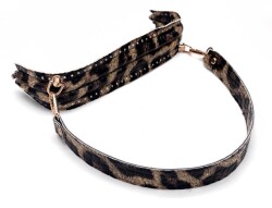 Angel Çanta Aksesuar 25 cm Suni Derili Leopar Renk Gizli Çanta Bursu Deri Kulplu - Angel Çanta Aksesuar