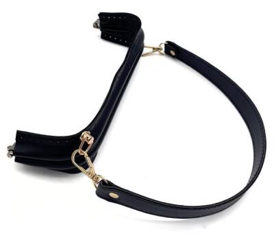 Angel Çanta Aksesuar 25 cm Suni Derili Siyah Renk Gizli Çanta Bursu Deri Kulplu - 1