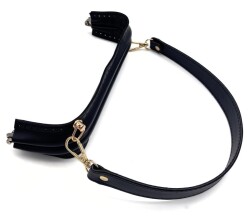 Angel Çanta Aksesuar 25 cm Suni Derili Siyah Renk Gizli Çanta Bursu Deri Kulplu - Angel Çanta Aksesuar