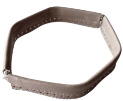 Angel Çanta Aksesuar Bej Renk Derili Metal Çanta Ağzı 24 Cm(Gizli Burs) - Angel Çanta Aksesuar