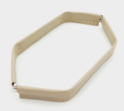 Angel Çanta Aksesuar Bej Renk Derili Metal Çanta Ağzı 30 Cm(Gizli Burs) - Angel Çanta Aksesuar