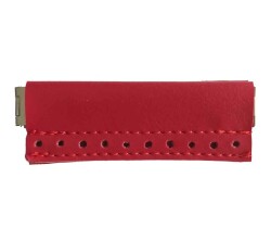 Angel Çanta Aksesuar Derili Mini Metal Çanta Ağzı Kırmızı 9X3 Cm - Angel Çanta Aksesuar