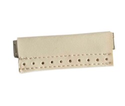 Angel Çanta Aksesuar Derili Mini Metal Çanta Ağzı Krem 9X3 Cm(Gizli Burs) - Angel Çanta Aksesuar