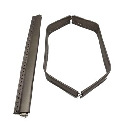 Angel Çanta Aksesuar Gri Renk Derili Metal Çanta Ağzı 30 Cm(Gizli Burs) - Angel Çanta Aksesuar