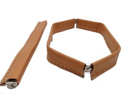 Angel Çanta Aksesuar Hardal Renk Derili Metal Çanta Ağzı 30 Cm(Gizli Burs) - Angel Çanta Aksesuar