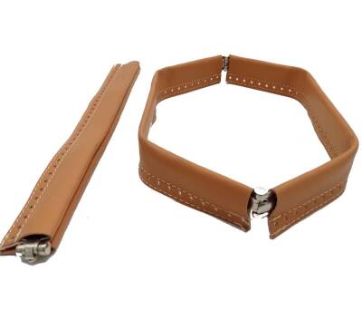 Angel Çanta Aksesuar Hardal Renk Derili Metal Çanta Ağzı 30 Cm(Gizli Burs) - 1