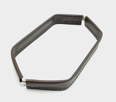 Angel Çanta Aksesuar Kahverengi Derili Metal Çanta Ağzı 33 Cm - 1