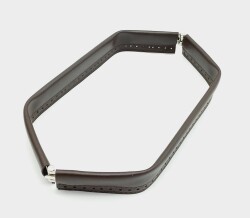 Angel Çanta Aksesuar Kahverengi Derili Metal Çanta Ağzı 33 Cm(Gizli Burs) - Angel Çanta Aksesuar