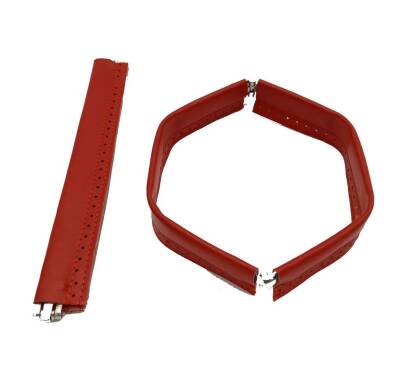 Angel Çanta Aksesuar Kırmızı Renk Derili Metal Çanta Ağzı 24 Cm - 1