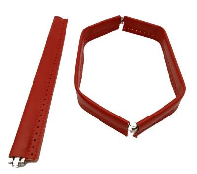 Angel Çanta Aksesuar Kırmızı Renk Derili Metal Çanta Ağzı 30 Cm(Gizli Burs) - 1
