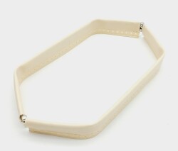 Angel Çanta Aksesuar Krem Renk Derili Metal Çanta Ağzı 33 Cm(Gizli Burs) - Angel Çanta Aksesuar