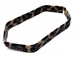 Angel Çanta Aksesuar Leopar Renk Derili Metal Çanta Ağzı 33 Cm(Gizli Burs) - Angel Çanta Aksesuar