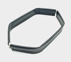 Angel Çanta Aksesuar Siyah Renk Derili Metal Çanta Ağzı 30 Cm - Angel Çanta Aksesuar