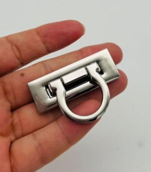 Angel Çanta Aksesuar 4.5x3 Cm Halkalı Gümüş Kilit - Angel Çanta Aksesuar