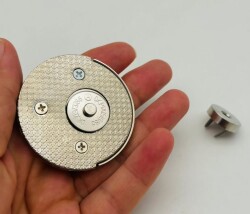 Angel Çanta Aksesuar 5 Cm Yuvarlak Gümüş Mıknatıslı Kilit - 2