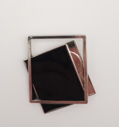 Angel Çanta Aksesuar Gümüş Çerçeve Model Siyah Renk Mıknatıslı Kilit - 2