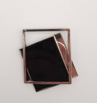 Angel Çanta Aksesuar Gümüş Çerçeve Model Siyah Renk Mıknatıslı Kilit - 2