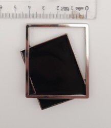 Angel Çanta Aksesuar Gümüş Çerçeve Model Siyah Renk Mıknatıslı Kilit - 4