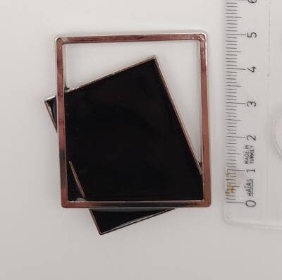 Angel Çanta Aksesuar Gümüş Çerçeve Model Siyah Renk Mıknatıslı Kilit - 5