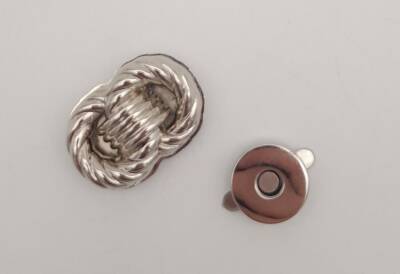 Angel Çanta Aksesuar Gümüş Çift Daire Mıknatıslı Kilit - 1