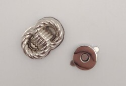 Angel Çanta Aksesuar Gümüş Çift Daire Mıknatıslı Kilit - Angel Çanta Aksesuar