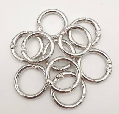 Angel Çanta Aksesuar 10Lu 2 Cm Gümüş Renk Yaylı Halka Örgü Çanta İçin - 1