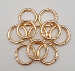 Angel Çanta Aksesuar 10Lu 2 Cm Light Gold Renk Yaylı Halka Örgü Çanta İçin - Angel Çanta Aksesuar