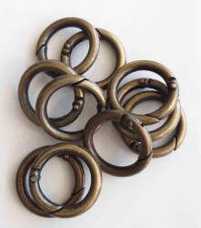 Angel Çanta Aksesuar 10Lu 2.5 Cm Antik Renk Yaylı Halka Örgü Çanta İçin - Angel Çanta Aksesuar