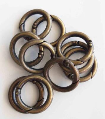 Angel Çanta Aksesuar 10Lu 2.5 Cm Antik Renk Yaylı Halka Örgü Çanta İçin - 1