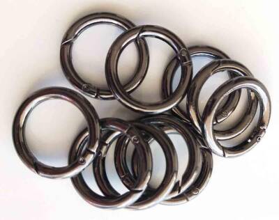 Angel Çanta Aksesuar 10Lu 2.5 Cm Füme Renk Yaylı Halka Örgü Çanta İçin - 1