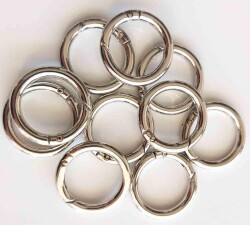 Angel Çanta Aksesuar 10Lu 2.5 Cm Gümüş Renk Yaylı Halka Örgü Çanta İçin - Angel Çanta Aksesuar