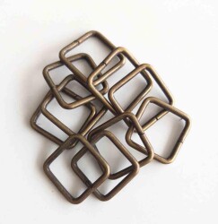 Angel Çanta Aksesuar 10Lu Antik Renk 2 Cm Kare Halka - Angel Çanta Aksesuar