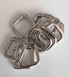 Angel Çanta Aksesuar 10Lu Gümüş Renk 2 Cm Kare Halka - Angel Çanta Aksesuar