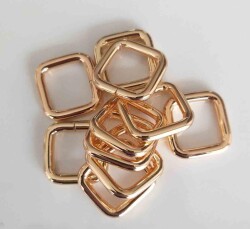 Angel Çanta Aksesuar 10Lu Light Gold 2 Cm Kare Halka - Angel Çanta Aksesuar