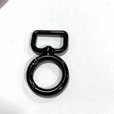 Angel Çanta Aksesuar 2 cm Füme Renk Köşeli Yaylı Halka 1 Adet - 1